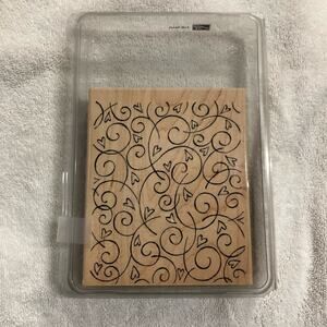 Stampin' Up! Large Heart Swirls Valentine's Love Theme Rubber Stamp